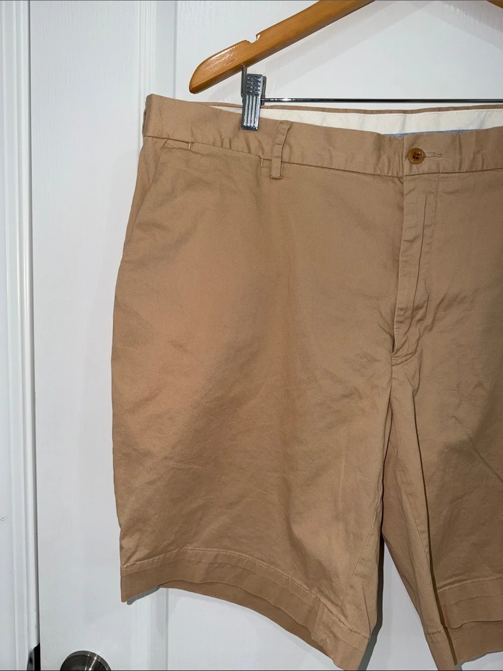 Polo Ralph Lauren Khaki Flat-Front Cotton Shorts size 40” casual preppy